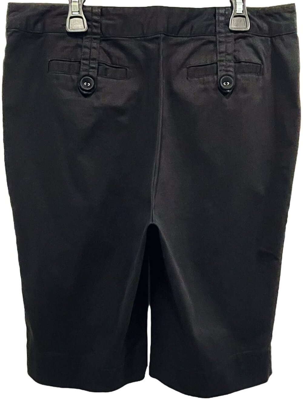 Black Bermuda Shorts Size 10 Tailored Cotton Stretch Workwear - Picture 2 of 10